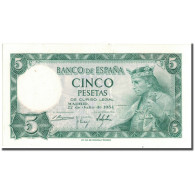 Billet, Espagne, 5 Pesetas, 1954, 1954-07-22, KM:146a, SPL+ - 5 Peseten