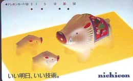 Télécarte Japon * YEAR Of The PIG (己亥) ZODIAC * (678) COCHON * PHONECARD JAPAN * TK * SCHWEIN * PORCO * VARKEN - Zodiaco