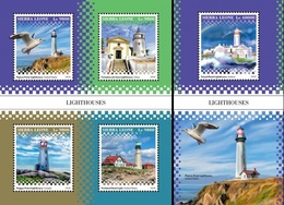 Sierra Leone 2018, Lighthouse And Birds, 4val In BF +BF - Albatros