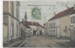 95 PIERRELAYE . La Rue De La Gare Animée Colorisée , édit : Sans , écrite En 1907 - Pierrelaye