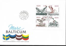 1992  Estland Mi. 188-91 FDC  Naturschutz An Der Ostseeküste: Vögel. - Estonia