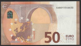 50 EURO ITALIA  SA  S003 H5   "01"  LAST POSITION - DRAGHI   UNC - 50 Euro