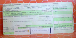 Air Malta Company Ticket 2005 Carta Imbarco / Baggage Tag - Europe