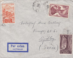 A.E.F. Afrique Ecuatoriale Francaise Par Avion Luftpost 1959? Cover Lettre MJÖLBY Sweden Suede - Lettres & Documents