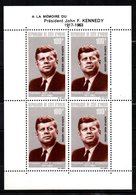 Cote D'Ivoire  Bloc BF N°3 John F Kennedy  XX MNH , Cote 14,00 Euros - Côte D'Ivoire (1960-...)