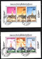 Laos Bloc BF  N° 50 & 51 Monuments Historiques  Used Oblitéré , Cote 14,00 Euros - Laos