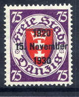 DANZIG 1930 10th Anniversary Of Free City Overprint On 75 Pfg. MNH / **. Michel 229 - Ungebraucht