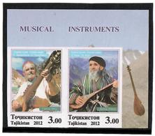 Tajikistan.2012 Musical Instruments.Imperf.  Pair Of 2v X 3.00   Michel # 609-10b - Tajikistan