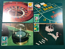 MACAU 1987 CASINO GAMES ISSUE WITH MAXIMUM CARDS. - Cartoline Maximum