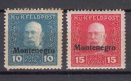 Austria Occupation Of Montenegro WWI 1917 M#I And II Mint Hinged - Neufs