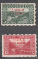 Bosnia And Herzegovina Under Austrohungarian Protectorate 1914 Mi#89-90 Mint Hinged - Ongebruikt