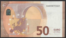 50 EURO ITALIA  SA  S017 H5 LAST POSITION  Ch. "33"  - DRAGHI   UNC - 50 Euro