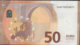 50 EURO ITALIA  SA  S011 H5 LAST POSITION  Ch. "17"  - DRAGHI   UNC - 50 Euro