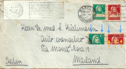 Ausland Brief  Basel - Milano  (Rollenmarken/Klebestelle)           1928 - Coil Stamps