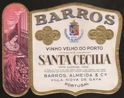 Portugal Port Wine Label - Barros, Almeida & Cº - Vinho Velho Porto - Santa Cecilia - Etiquette Vin Porto - Very Rare - Colecciones & Series