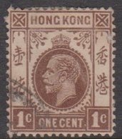 Hong Kong Scott 109 1912 King George V Definitive 1c Brown, Used - Gebruikt