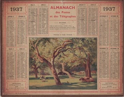 ALMANACH DES POSTES 1937 - FORMAT LIVRET CARTONNE SIMPLE- INCOMPLET COMPLET - VERSO QUELQUES INFORMATIONS. - Big : 1941-60