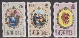 Hong Kong Scott 373-375 1981 Royal Wedding, Mint Never Hinged - Unused Stamps