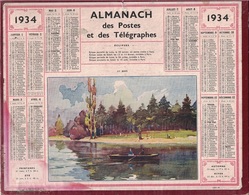 ALMANACH DES POSTES 1934 - FORMAT LIVRET CARTONNE SIMPLE- INCOMPLET - DEPARTEMENT LOIRE INFERIEURE. - Big : 1941-60