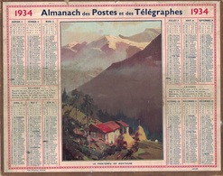 ALMANACH DES POSTES 1934 - FORMAT LIVRET CARTONNE SIMPLE- INCOMPLET SANS CARTE - DEPARTEMENT DU GARD. - Big : 1941-60