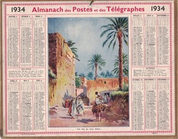 ALMANACH DES POSTES 1934 - FORMAT LIVRET CARTONNE SIMPLE- INCOMPLET VERSO JUSTE LES MAREES- DEPARTEMENT LOIRE INFERIEURE - Big : 1941-60