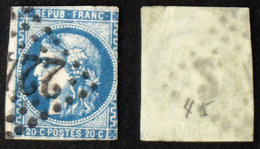 N° 46B 20c CERES BORDEAUX Déf Cote 25€ - 1870 Emission De Bordeaux