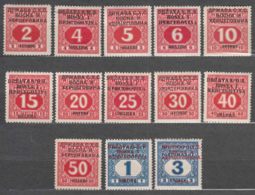 Yugoslavia, Kingdom SHS, Issues For Bosnia 1918 Porto Mi#1-13 Mint Hinged - Unused Stamps