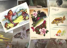 Lot N° 1557 De 10 CPA 9 X 14 Poisson D'avril Premier Avril Déstockage Pour Revendeurs Ou Collectionneurs - 100 - 499 Postcards