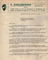 VP13.799 - Lettre - P. ENGLEBIENNE Agent à BRUXELLES / Usines De BEUKELAER Biscuits & Chocolats S.A. ANVERS - Lebensmittel