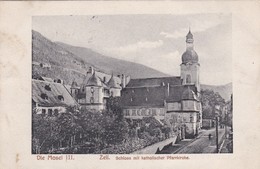 Die Mosel Zell Schloss Mit Pfarrkirche - Zell