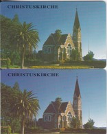 Namibia, NMB-021 And 021a, Christuskirche,  2 Cards, Different Chip, 2 Scans.  ( SIE 30 And 31) - Namibia