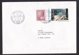 Luxembourg: Cover Mersch To Austria, 1995, 2 Stamps, Painting Joseph Kutter, Art (minor Damage) - Lettres & Documents