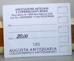 Tessera Associazione Artigiani Commercianti Benesi Cuneo Augusta Antiquaria Collezionismo Antiquariato - Lidmaatschapskaarten