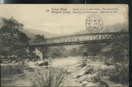 Carte Illustré Obl. N° 43. Vue: 58. Chemins De Fer Du Bas-Congo. Pont Sur La Pozo. - Obl. Kambove 30/04/1913 Pour Anvers - Entiers Postaux