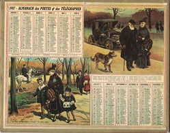 ALMANACH DES POSTES 1917 - FORMAT LIVRET CARTONNE SIMPLE - INCOMPLET - DEVANT SEULEMENT VERSO UNE CARTE DES REGIONS. - Big : 1941-60