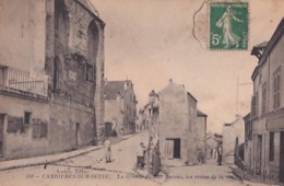 CARRIERES SUR SEINE    LA GRANDE RUE DE BEZONS. LES RESTES DE LA VIEILLE EGLISE - Carrières-sur-Seine