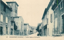 07 SERRIERES Vieille église Et Saint Sornin CPA Bleutée Ed. Jacquelin N°16 - Serrières