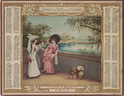 ALMANACH DES POSTES 1913 - FORMAT LIVRET CARTONNE SIMPLE - INCOMPLET - VERSO INFORMATIONS FOIRES ET MARCHES D'ISERE. - Big : 1941-60