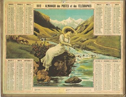 ALMANACH DES POSTES 1912 - FORMAT LIVRET CARTONNE SIMPLE - INCOMPLET - VERSO UNE PAGE DES COMMUNES DEPARTEMENT DU NORD - Big : 1941-60