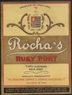 Portugal Port Wine Label - Douro Wine Shippers & Growers - Vinho Do Porto - Rocha's Ruby Port - Etiquette De Vin - Colecciones & Series