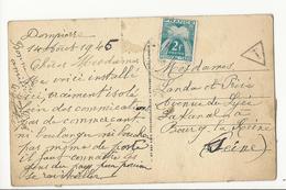 Carte Postale Brinon Sur Beuvron à Bourg La Reine, Affranchie à 1,50 Fr Et Taxée à 2 Frs - 1946 - 1859-1959 Brieven & Documenten