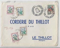 Lettre De Royan Pour La Corderie Du Thillot - 1966 - Affranchie à 30cts Et Taxée à 80 Cts - 1859-1959 Brieven & Documenten