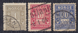 Norway (Norge) 3 Porto Stamps, Used (o) - Oblitérés