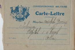 Carte-Lettre - Correspondance Militaire - Drapeaux "Les Alliés" - 1916 - Manuscripten