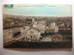 Carte Postale Pontcharra Sur Turdine (69)  Vue Generale ( Petit Format Couleur Oblitérée 1914 Timbre 5 Centimes ) - Pontcharra-sur-Turdine
