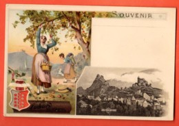 VAA-20 Souvenir De Sion Litho Valaisannes En Costumes,abricots,écusson,Photo De La Ville.Pub Suchard Non Circ. Précurseu - Sion