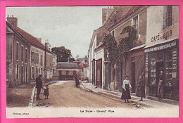 LA SUZE GRAND' RUE CAFE DU COIN CP COLORISEE PETITE ANIMATION - Chatelus Malvaleix