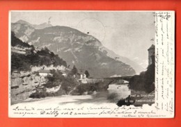 VAA-31 Pont De Saint-Maurice Et Les Fortifications,Rhône,Précurseur.Circulé 1901,Tampon Commissariat Fédéral Des Guerres - Saint-Maurice