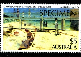 AUSTRALIA - 1988  $  5  HOLIDAY AT MENTONE  SPECIMEN  OVERPRINTED  MINT NH - Errors, Freaks & Oddities (EFO)