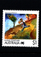 AUSTRALIA - 1988  $  1  RESCUE & EMERGENCY  SPECIMEN  OVERPRINTED  MINT NH - Abarten Und Kuriositäten